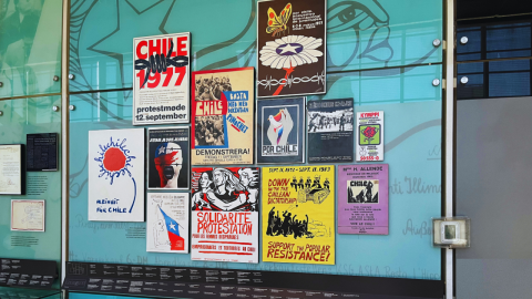 Posters on the wall of the Museum of Memory and Human Rights during our visit in January 2024.