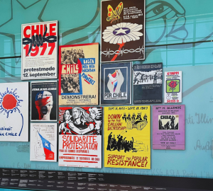 Posters on the wall of the Museum of Memory and Human Rights during our visit in January 2024.