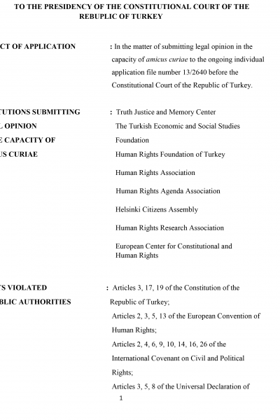 Amicus Curiae Report on Enforced Disappearances
